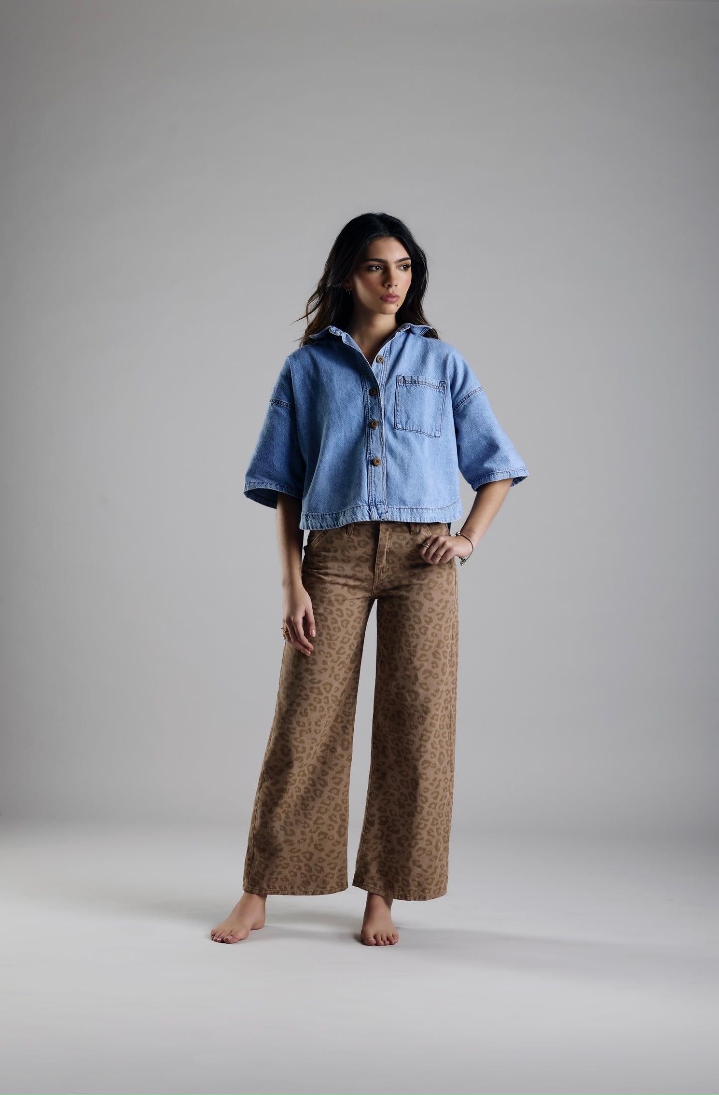Animal print jean